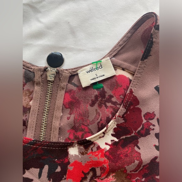 Aritzia Wilfred Sevres Sleeveless Blouse in Mocha Flame Scarlet Floral S - Picture 5 of 8